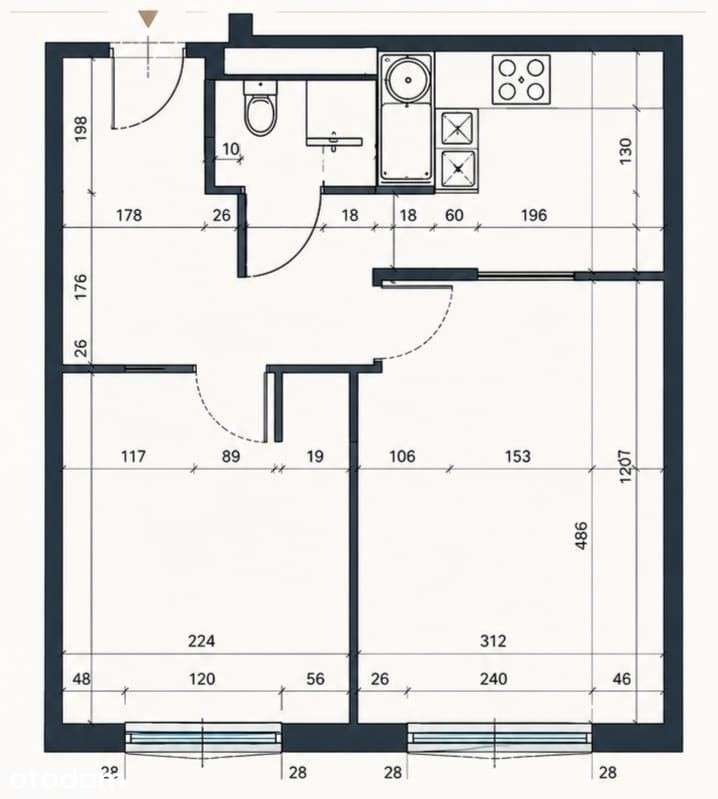 2 pokoje, 36,62 m² do remontu – Kraków, os. Na Kozłówce