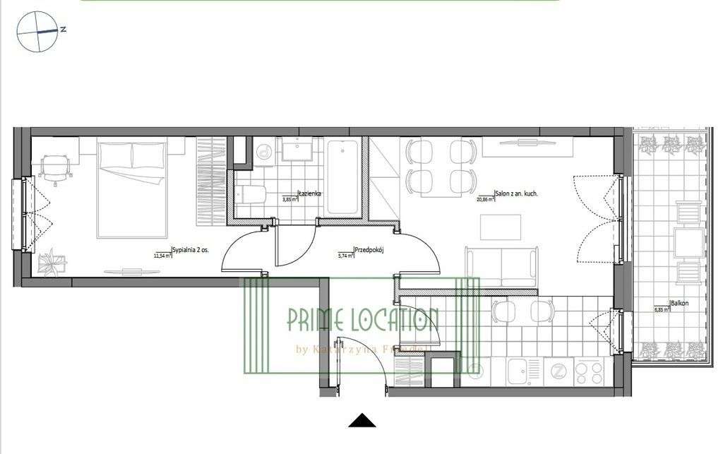 Nowe 2 pokoje / garaż / balkon / metro