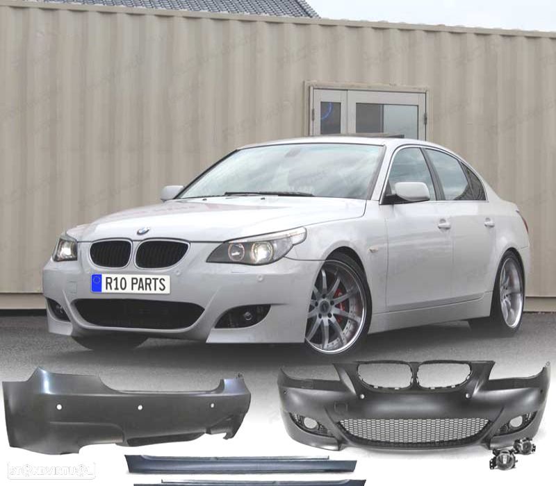 KIT CARROÇARIA BMW E60 03-07 LOOK M5 PDC SRA + NEVOEIROS - 1
