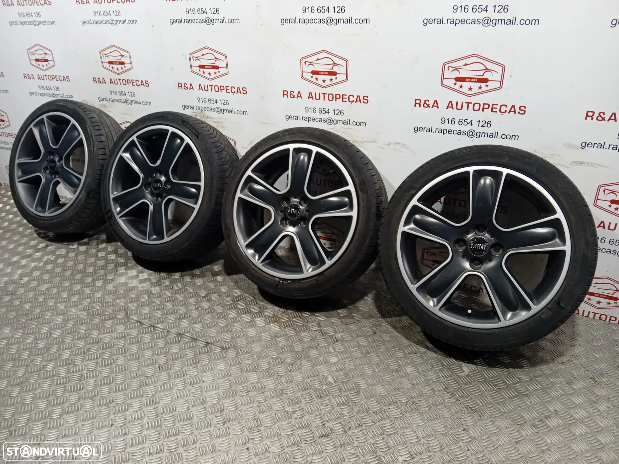 Jantes Mini BBS Originais 17 Mini Cooper S R56 LCI pneus todos de marca difrente 7Jx17H2 ET48 Ref BBS 4474 6784124 - 3