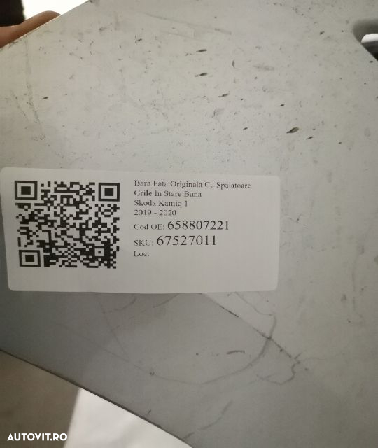 Bara Fata Originala Cu  Spalatoare Grile In Stare Buna Skoda  Kamiq - 8