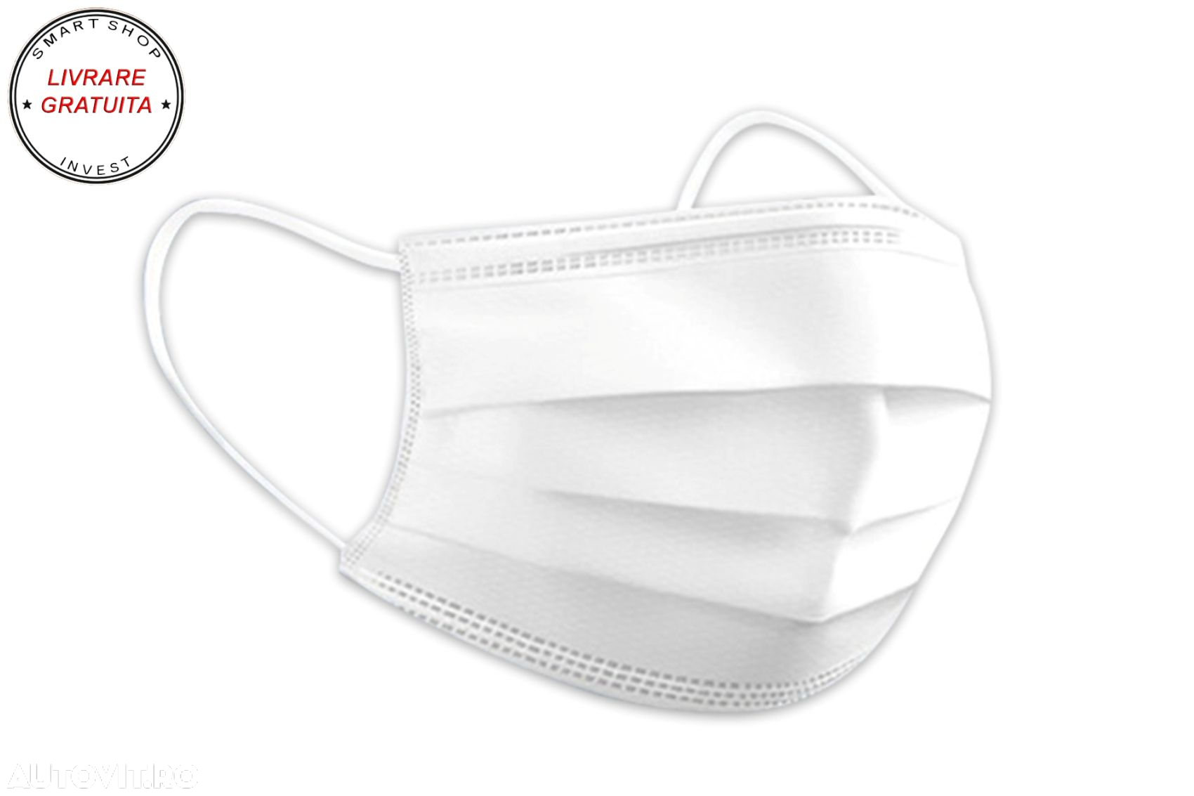Pachet 50 masti de protectie de unica folosinta cu 3 pliuri 3 straturi cu banda de- livrare gratuita - 5