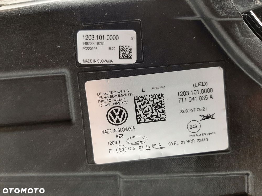 lampa full led lewa vw multivan t7 7t1941035a - 14