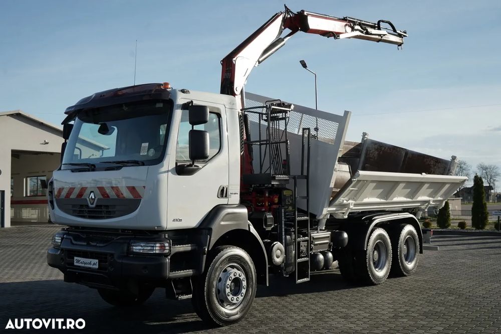 Renault KERAX 410 / 6x4 / BASCULĂ + HDS FASSI F150 / platformă hidroizolatoare / BORDMATIC / anvelope 100% / graifer - 6