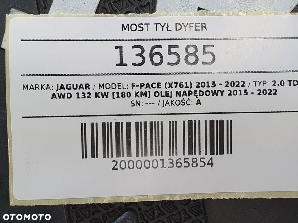 MOST TYŁ DYFER DYFERENCJAŁ JAGUAR F-PACE X761 2.0D 180KM HK834A213FE - 7