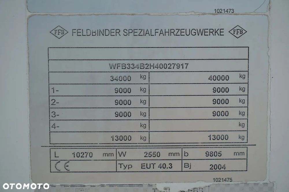 Feldbinder CEMENTONACZEPA / 5 KOMÓR / 40 000 L / SILOS / ALUFELGI - 23