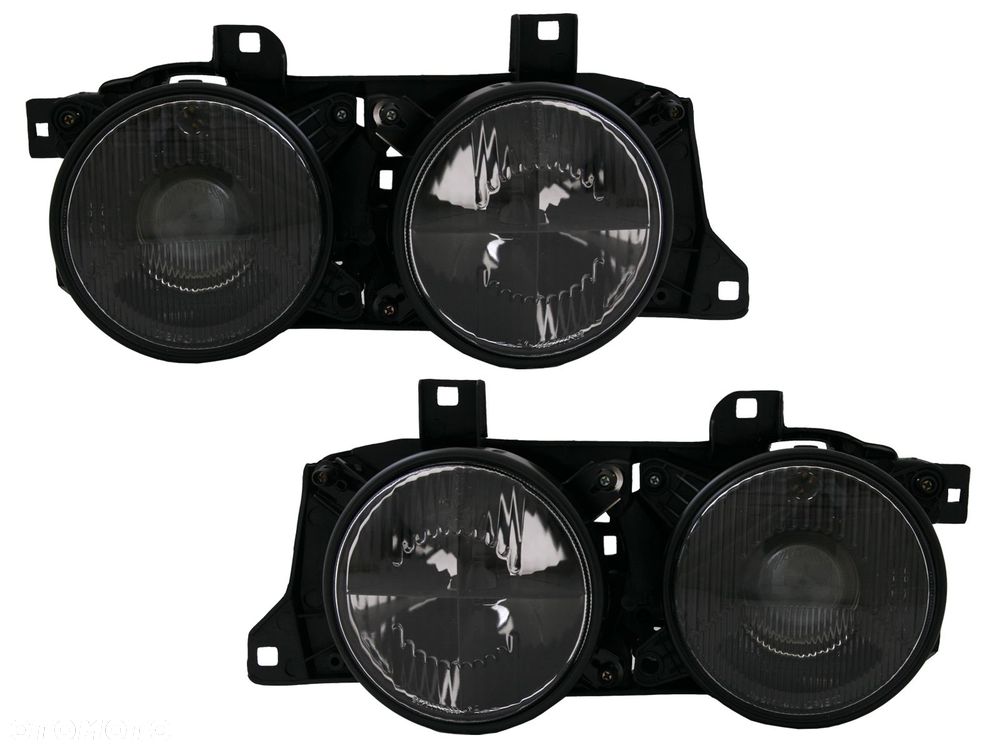 REFLEKTORY LAMPY PRZOD KPL TUNING BLACK HELLA-LOOK KRZYZE BMW 5 E34 7 E32 - 1