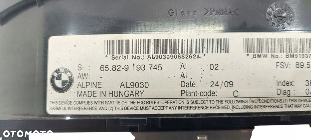 Bmw E60 E61 E63 E64 E90 Wyświetlacz Monitor Ekran Radio Navi 8,8" 9193745 - 4