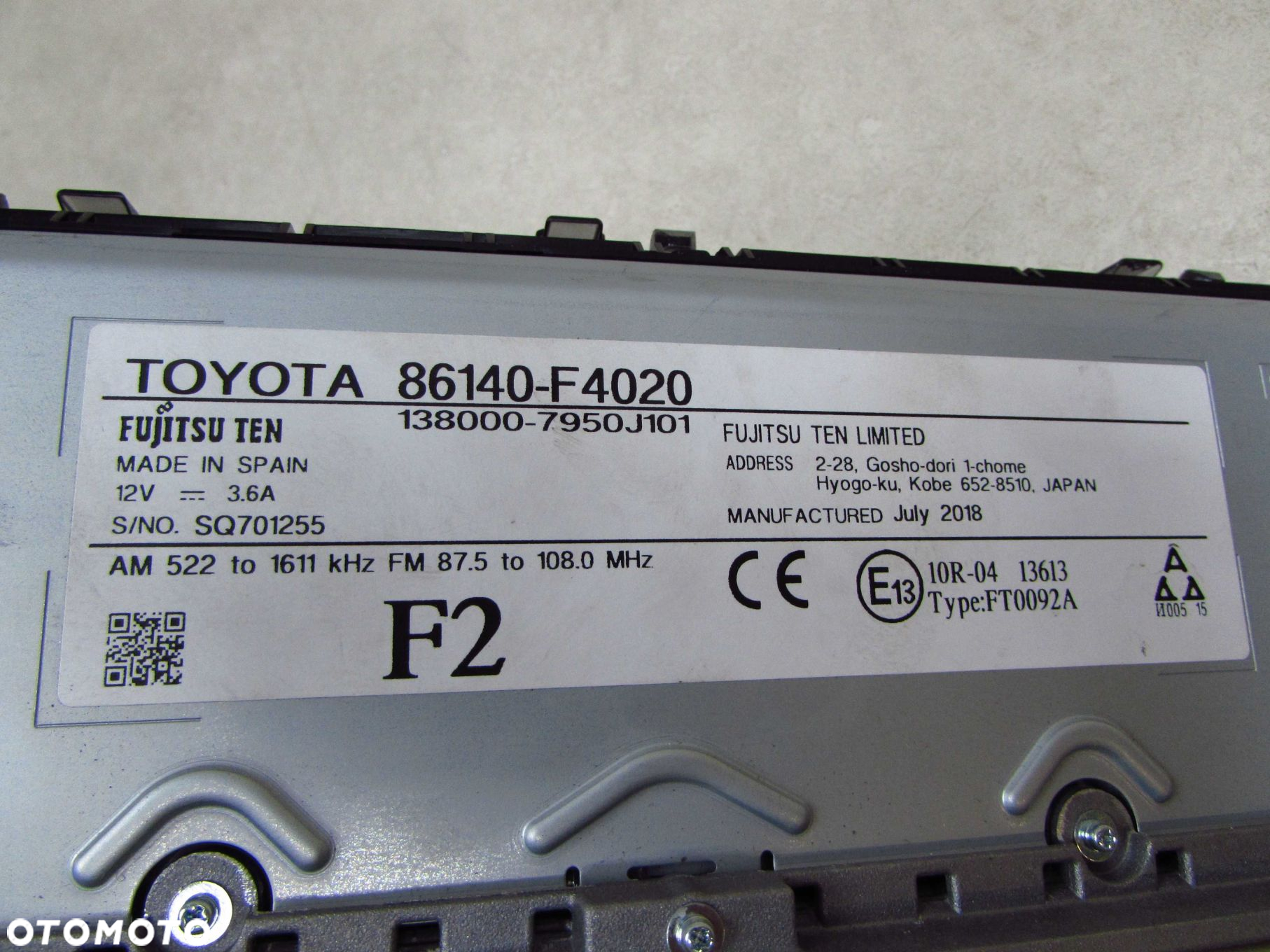 TOYOTA CH-R CHR C-HR 16-22 EKRAN MONITOR WYSWIETLACZ RAMKA NAWIGACJI JBL 86140-F4020 EUROPA - 11