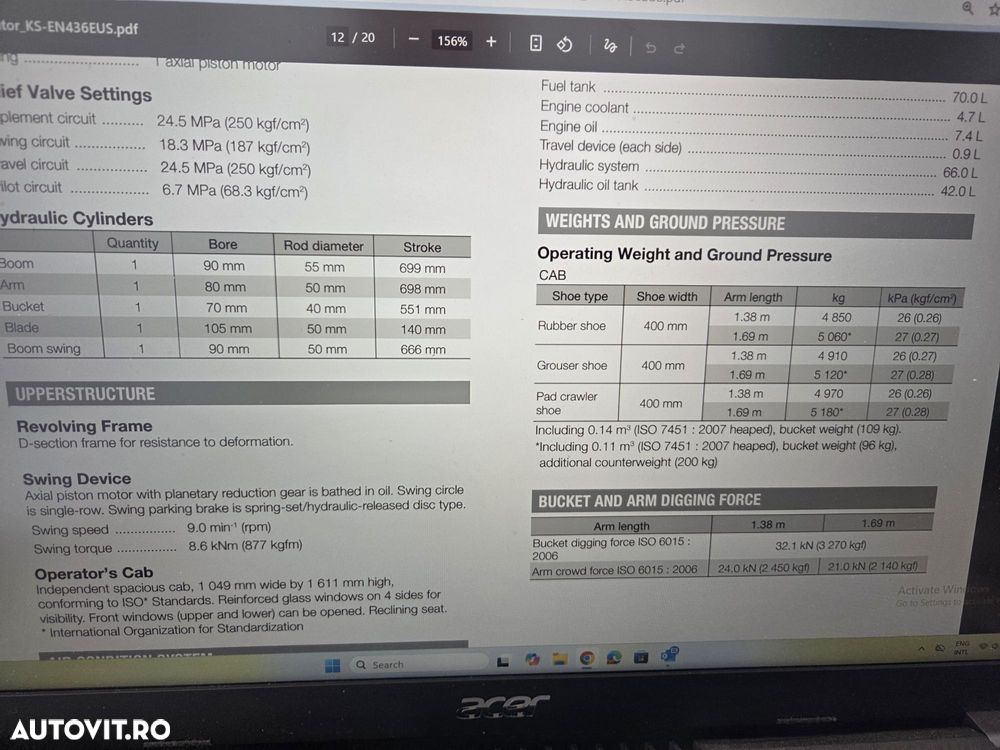 Hitachi 5,1tone, 2023/12, 2.229h, ZX48U-6, Adanc sapare 4m, CUPLA RAPIDA HIDRAULICA+3 CUPE, LAMA NIVELARE, Aer conditionat, inst picon pe brate, latime 2m, incarcarca 8x4, Antifurt, posibil leasing 4 ani, PROMOTIE 37900 EUR+Tva - 24