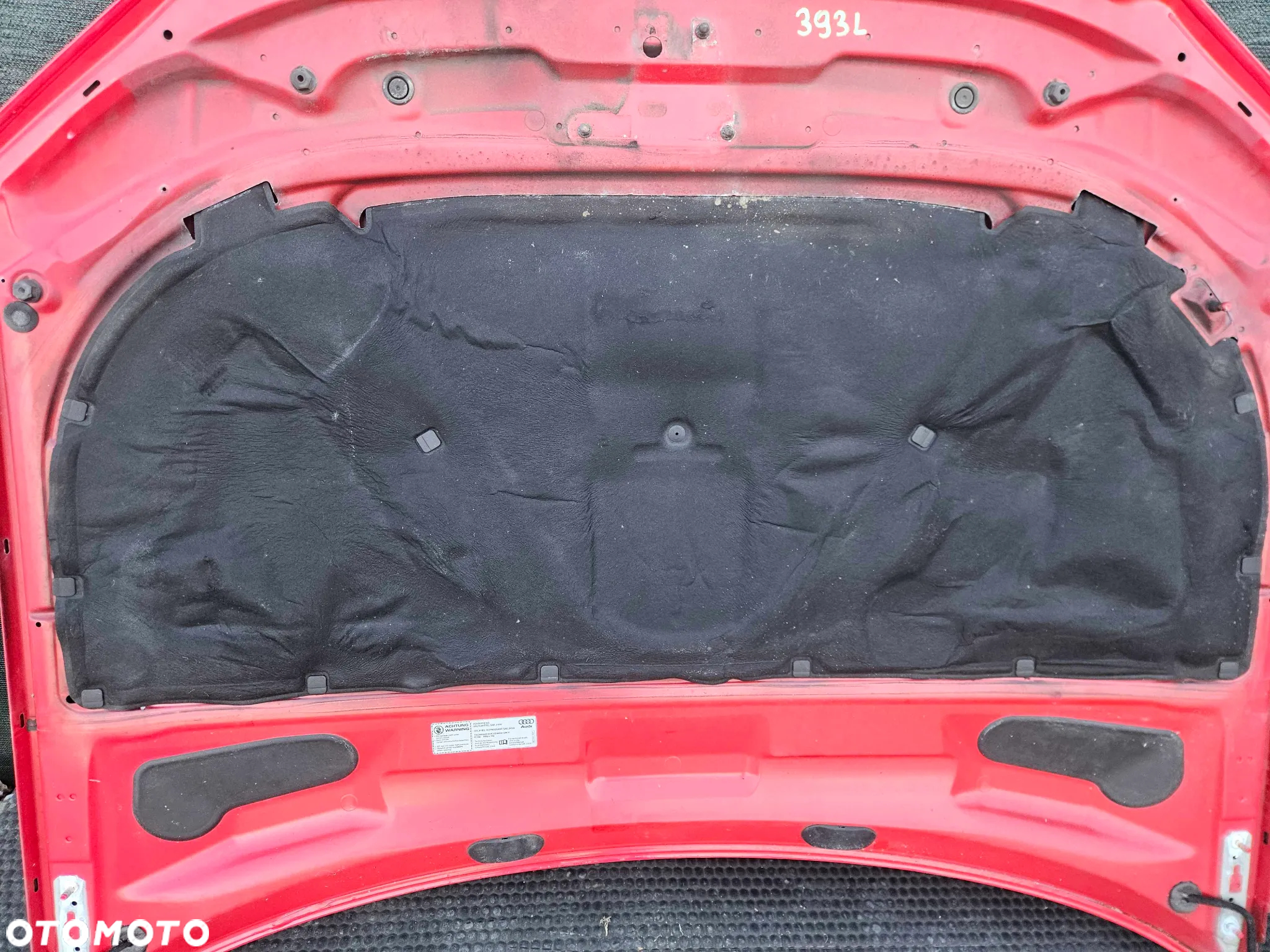 Maska Pokrywa Silnika Przód Przednia Czerwona Audi A4 B7 Wyciszenie Maski - 34