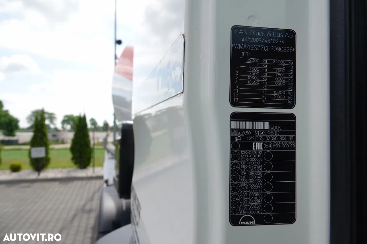 MAN TGS 32.360 / 8X4 / BETONATOR / LIEBHERR CONVERTER / 9 mc / JANTE ALIE / EURO 6 - 36