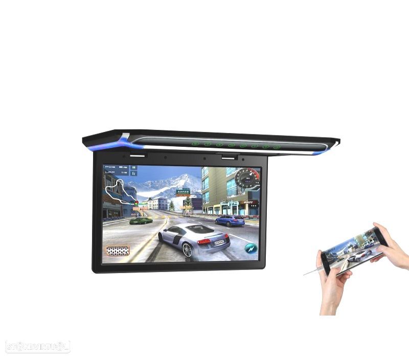 TELA DE TETO ULTRA FINA DE 15,6" COM LUZ LED HDMI 1080P USB E SD - 3