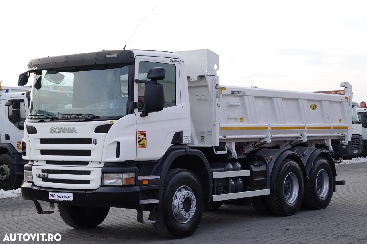 Scania P 340 / 6x4 / BASCULANTE / HYDROBURTA / BORDMATIC / MEILLER KIPER / MANUAL / 2010 - 9