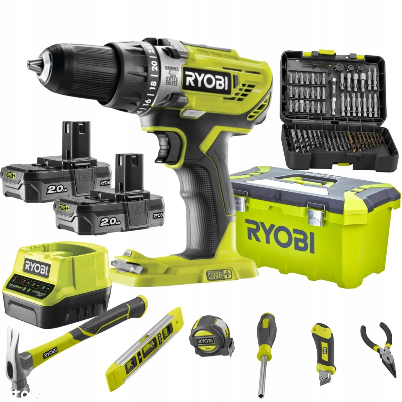 RYOBI WIERTARKO-WKRĘTARKA 2x2Ah SKRZYNKA WIERTŁA - 11