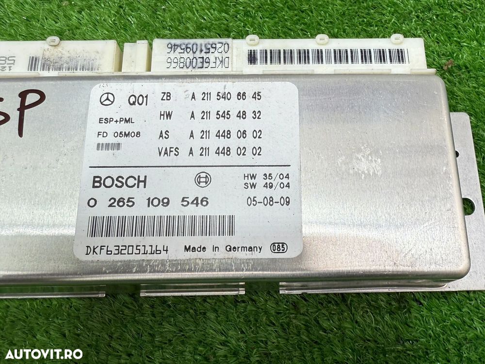 CALCULATOR ESP MERCEDES BENZ W211 E280 CDI 2006 COD OEM 0265109546 2002-2009 - 8