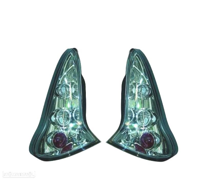 FAROLINS TRASEIROS CITROEN C4 04-09 LOOK LEXUS CROMADO - 1