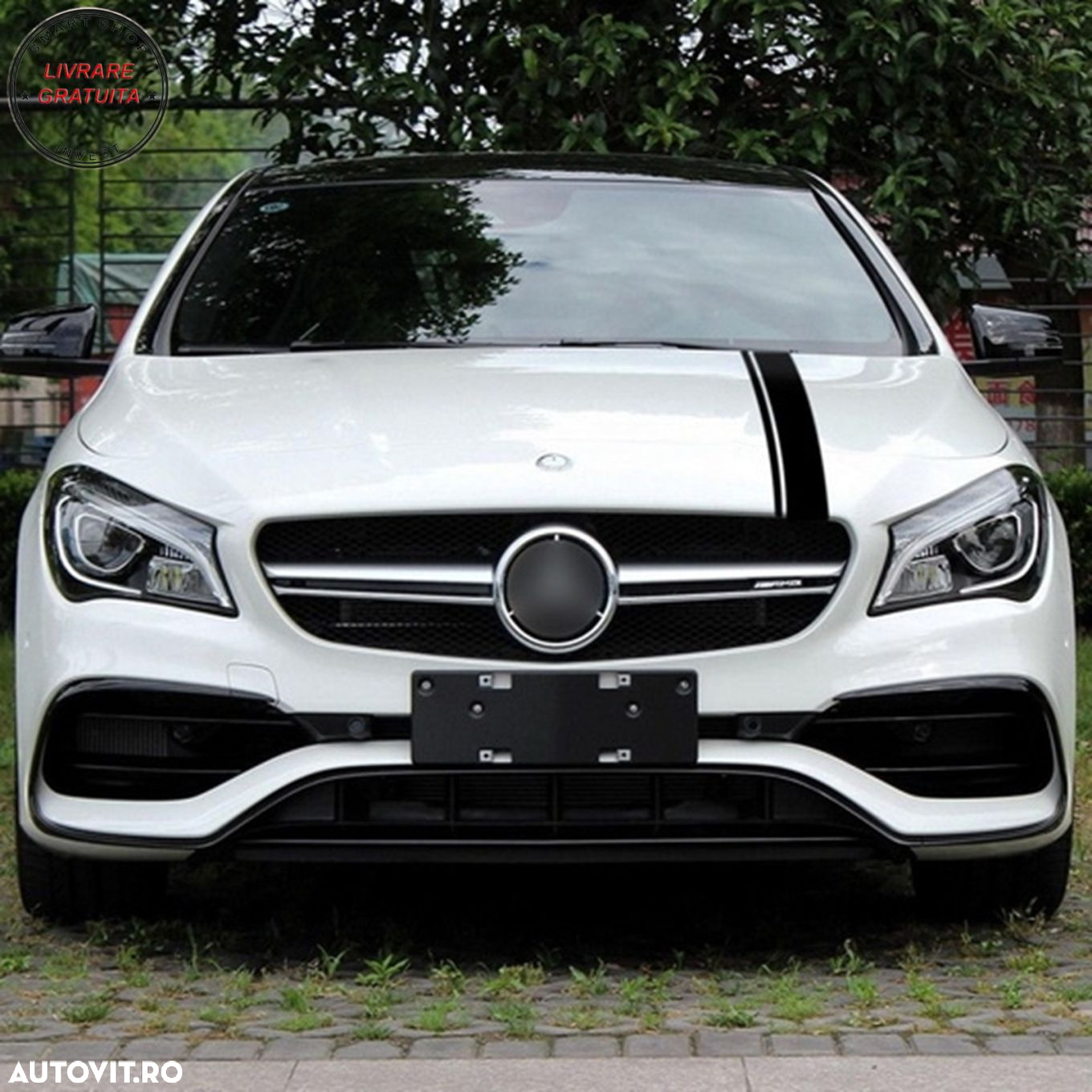 Set Stickere pentru Capota Plafon Portbagaj si Laterale Negru Mat Mercedes CLA W11- livrare gratuita - 9