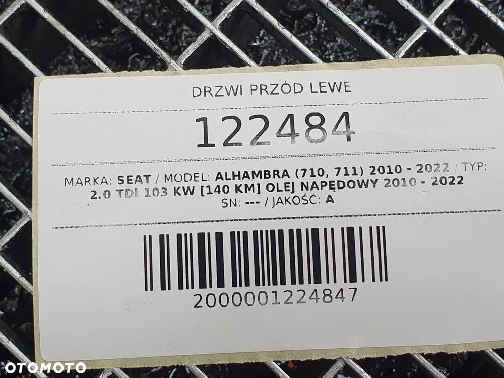 DRZWI PRZÓD LEWE SEAT ALHAMBRA SHARAN II 7N LA7W SREBRNE EU - 13