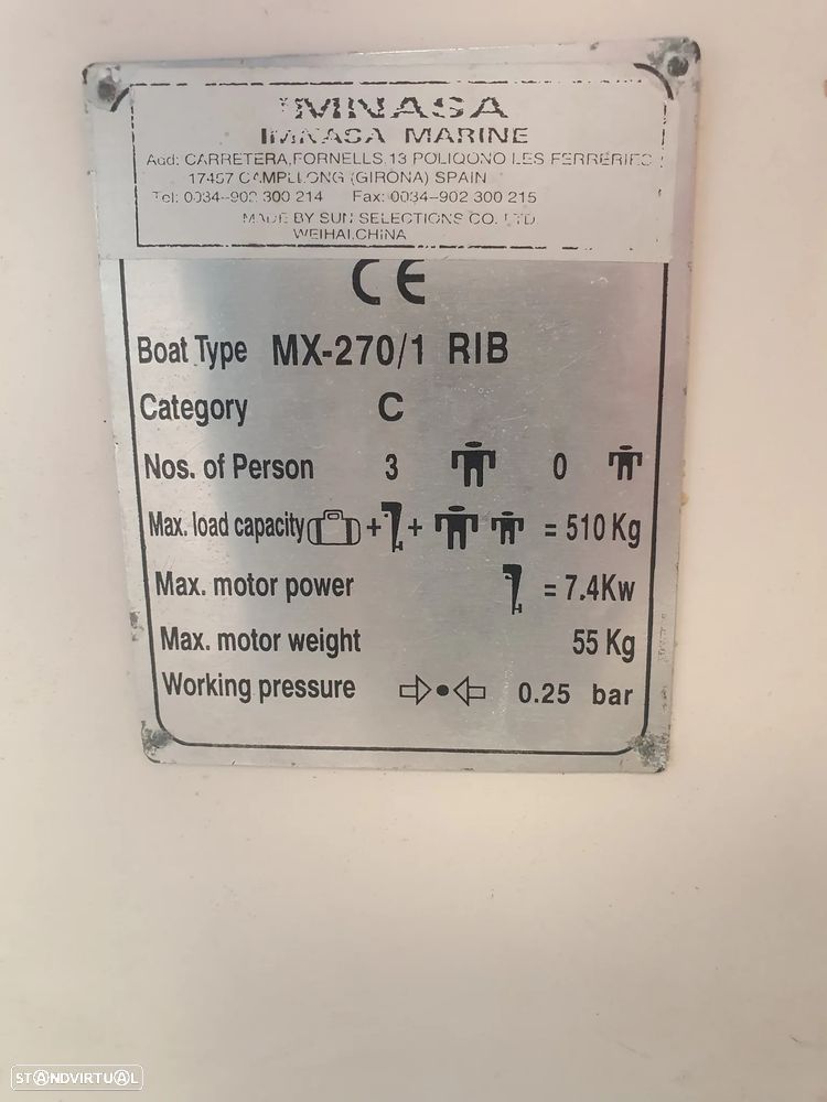 Outra não listada Semí Rígido IMNASA MX 270 - 7