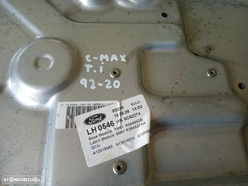 ELEVADOR DE VIDRO TRASEIRO ESQUERDO FORD FOCUS C-MAX 2008 -7M51R24995DB - 1