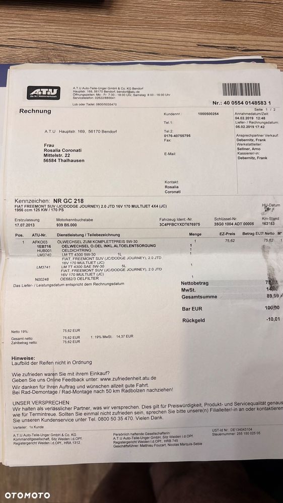 Fiat Freemont 2.0 Multijet 16V DPF Automatik Allrad Lounge - 32