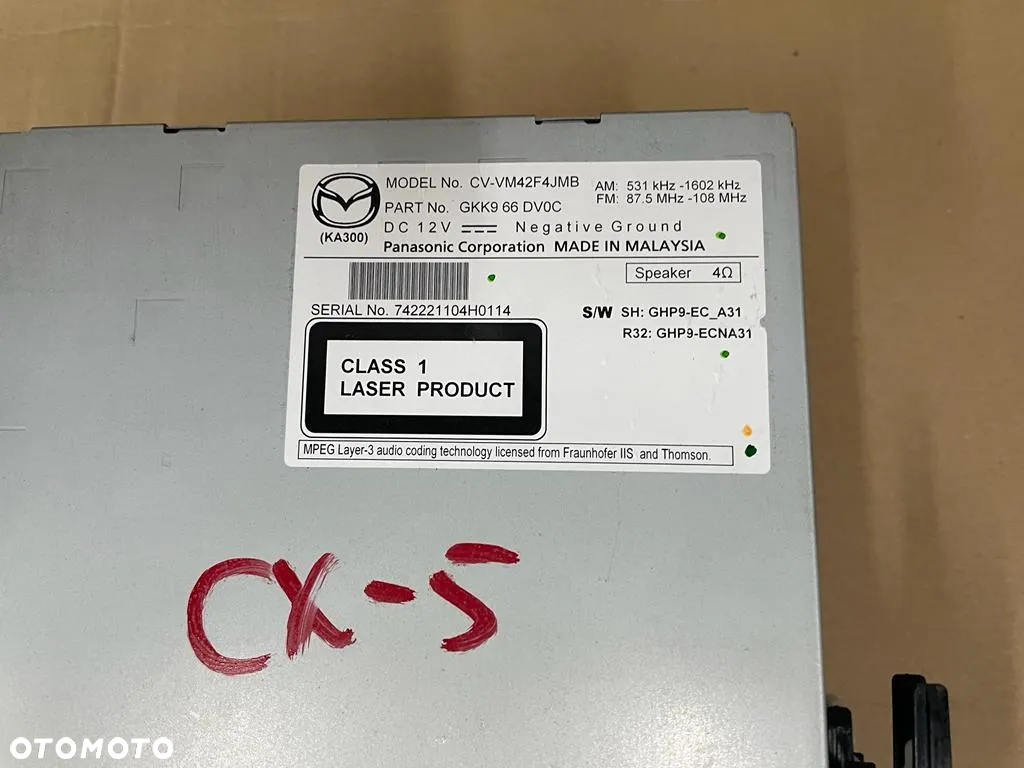 MAZDA CX-5 I RADIO NAWIGACJA GKK966DV0C - 3