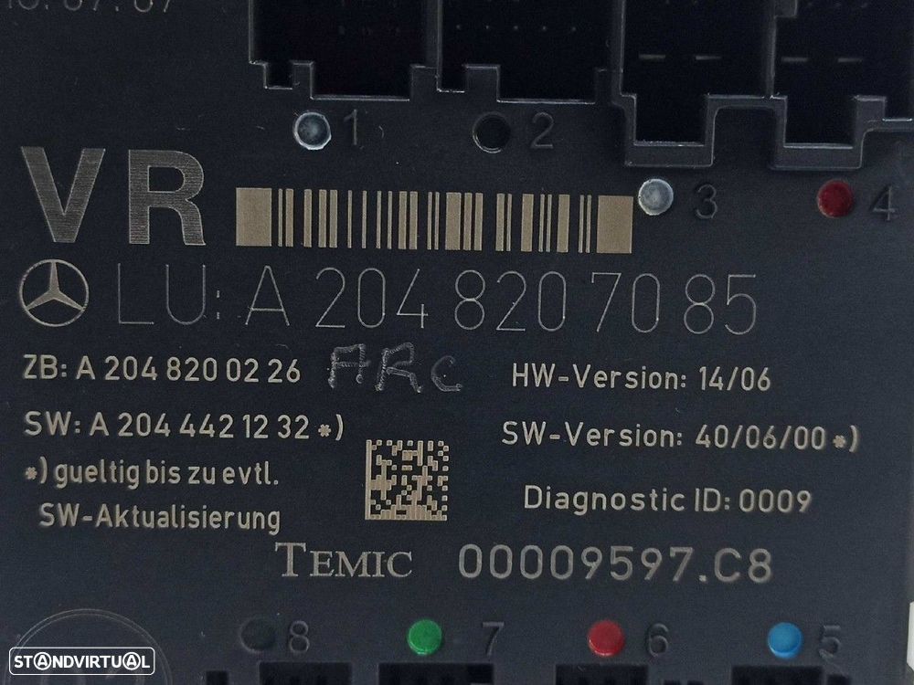 MÓDULO ELETRÓNICO MERCEDES CLASE C (W204) BERLINA C 320 CDI (204.022) - 3