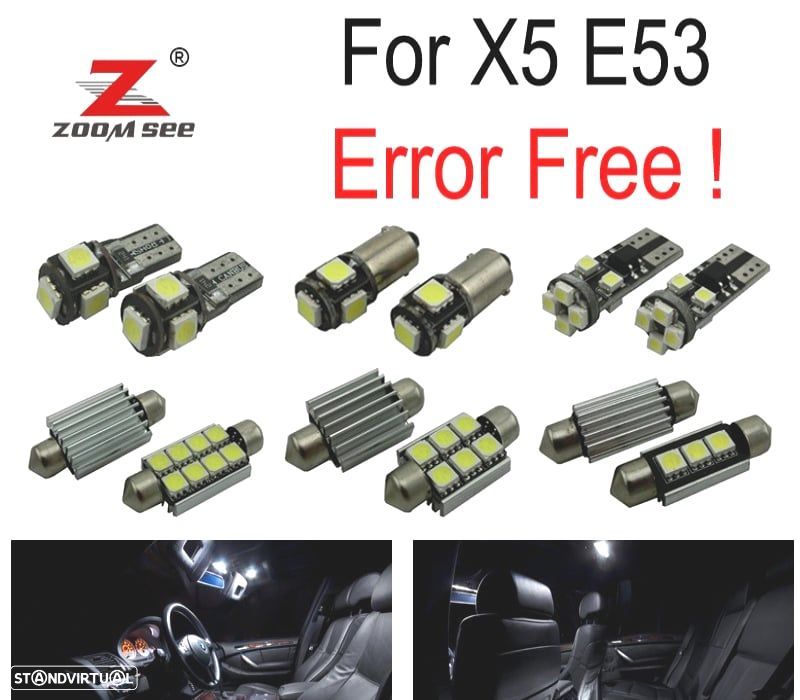 Kit completo de 20 lâmpadas LED interior BMW X5 E53 2000-2006 - 1