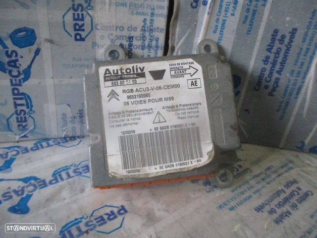 Modulo Airbag 9653190980  603602400 CITROEN BERLINGO 2008 PEUGEOT PARTNER 1 BREAK FASE 2 2007 1.6HDI 90CV 4P CINZENTA - 1