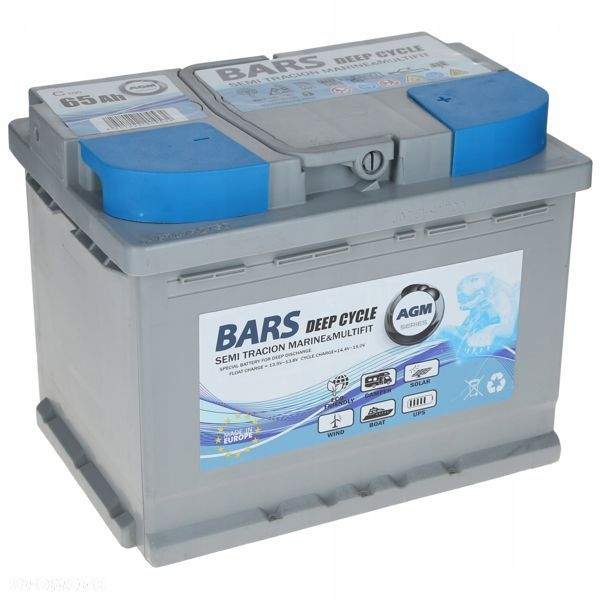Akumulator Bars Marine AGM Deep Cycle 12V 65Ah - 1