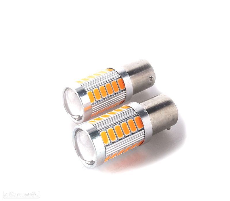 LÂMPADAS BA15S LED CANBUS LUZ LARANJA - 1