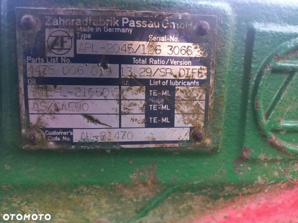 Most przód,przednia oś ZF AS 2060,APL 345,APL 2045,APL 2045,75006028639,75001021619,4472453352,4472453372,4475417002,4475417040A,4475406095A,4475406094A,JOHN DEERE 6830,6930,6910,6000,6010,6020,TLS, - 6