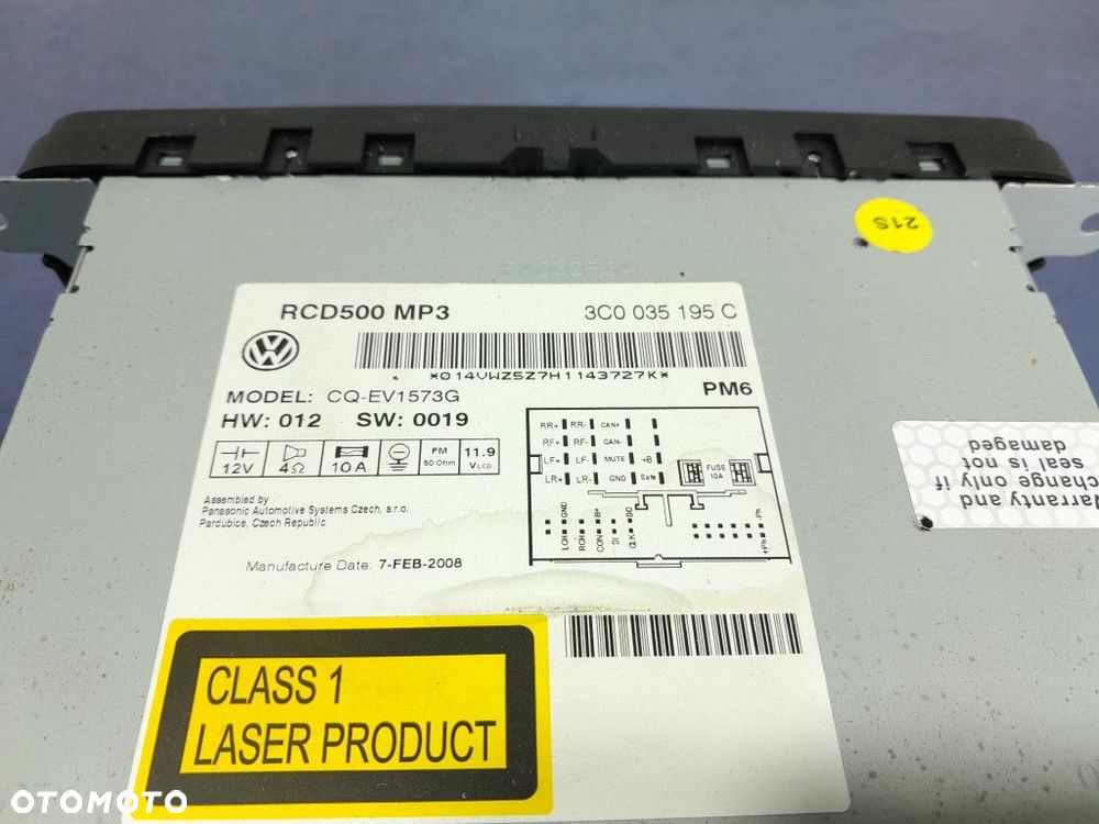 VW EOS RADIO ODTWARZACZ 3C0035195C - 5