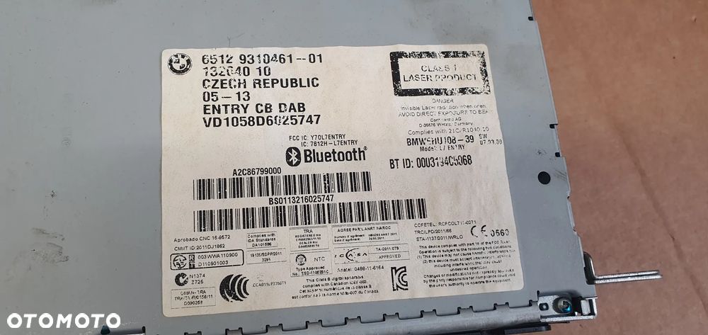 Radio radioodtwarzacz NAVI nawigacja czytnik BMW I F20 9310461 - 7