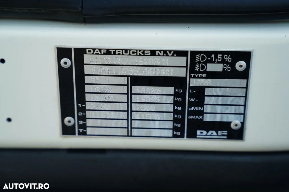 DAF LF 250 / 4x2 / CAROSERIE DE LIVRARE 7,3 m / HYVA HB150XE3 HGV / RIDICARE MAXIMĂ: 10,06 M / PODEA REZISTENTĂ / ROTATOARE / TELECOMANDĂ / EURO 6 - 36