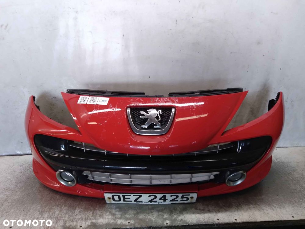 ! ZDERZAK PRZÓD PRZEDNI DO PEUGEOT 207 KKN CZERWONY HALOGENY - 1
