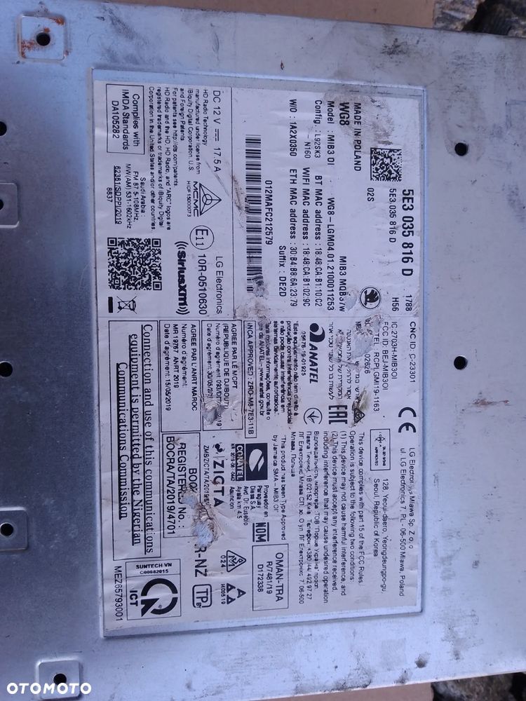 CZYTNIK MULTIMEDIA MIB3 OCTAVIA IV 5E3035816  5E3035816D - 6