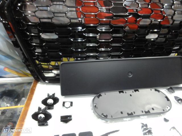 Grelha frontal AUDI A4/S4 B9 15-19 RS4 look com suporte para símbolo em preto brilhante - 3