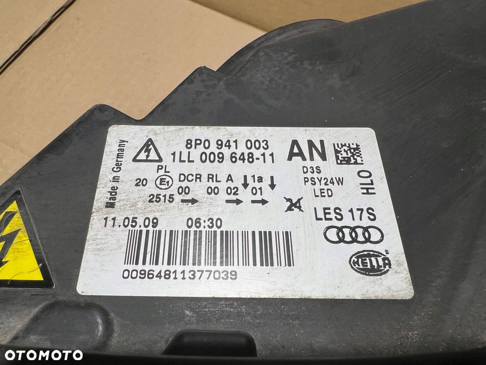 audi a3 8p lift lampa lewa przednia lewy przód bixenon led 8p0941003an - 11
