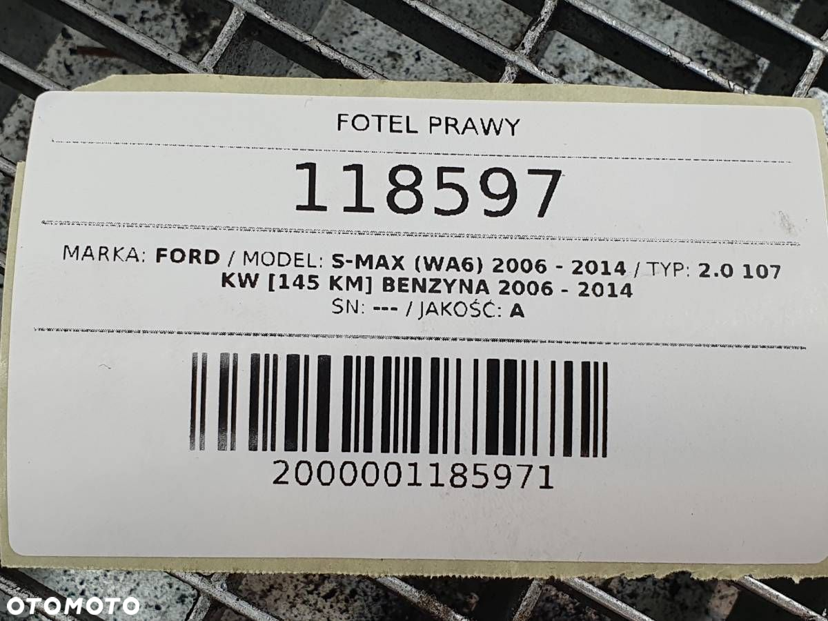 FOTEL PRAWY PRZÓD PASAŻERA FORD S-MAX MK1 I GRZANY SKÓRA - 12