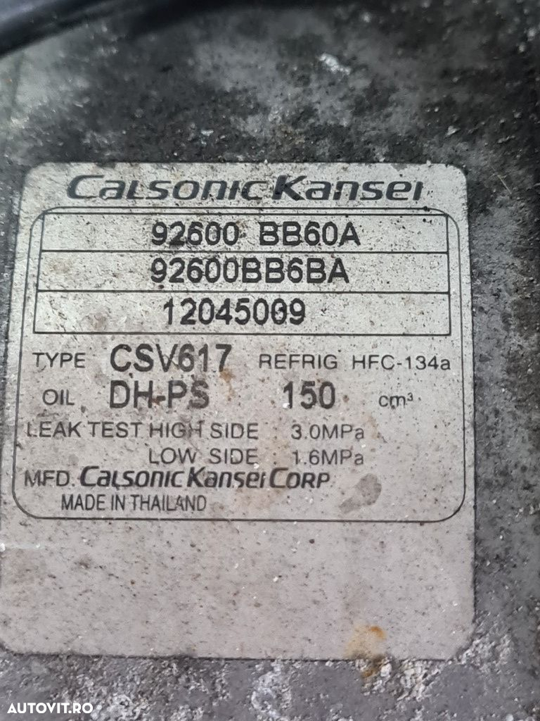 Compresor clima Nissan Qashqai Facelift 1.6 Dci 2010 - 2013 R9M (738) 12045009 - 6