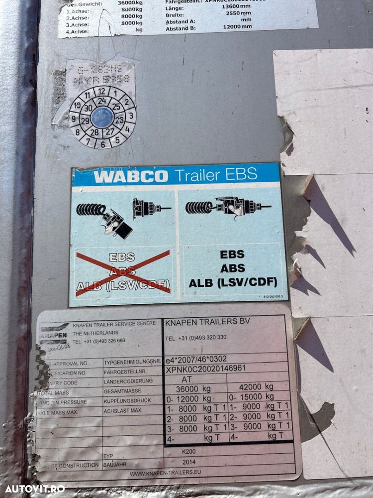 Knapen Trailers Walking Floor, Sasiu Al,axa liftanta, jante Al, Factura externa - 25