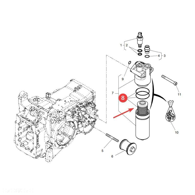 Wkład filtra hydrauliki Massey Ferguson ACP0552980 Oryginał - 4
