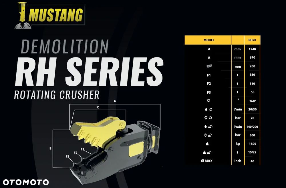 Inny Nowe szczęki kruszące MUSTANG HAMMER RH 20, 1800 KG - 2