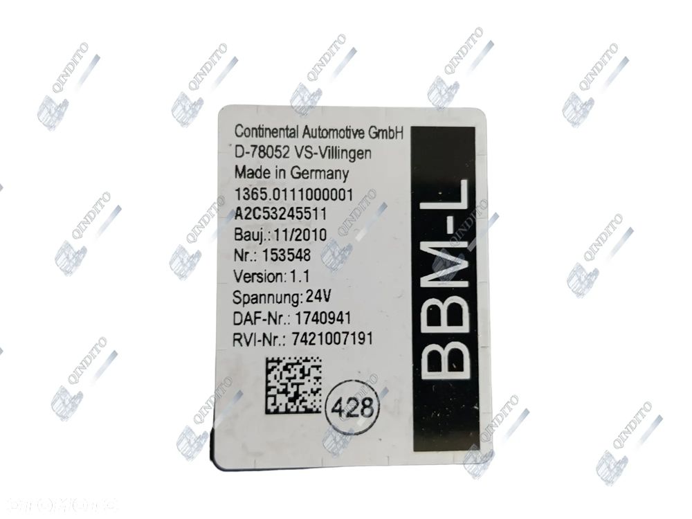 STEROWNIK BBM-L VERSION 1.1 DAF XF 105 1740941 - 2