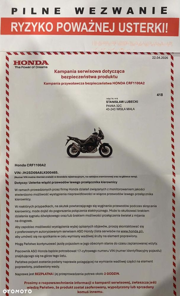 Honda CRF - 9