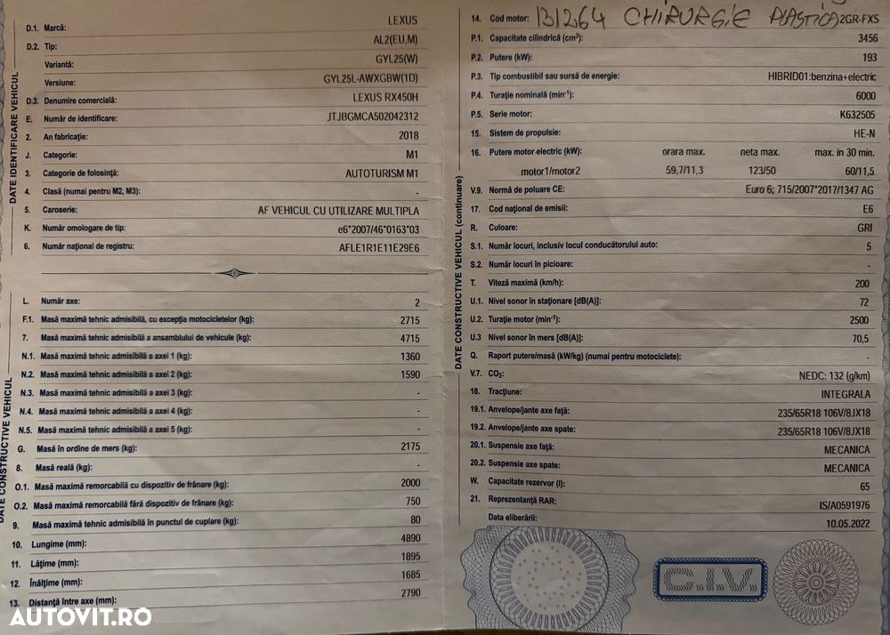 Lexus Seria RX 450h AWD F Sport Plus - 16