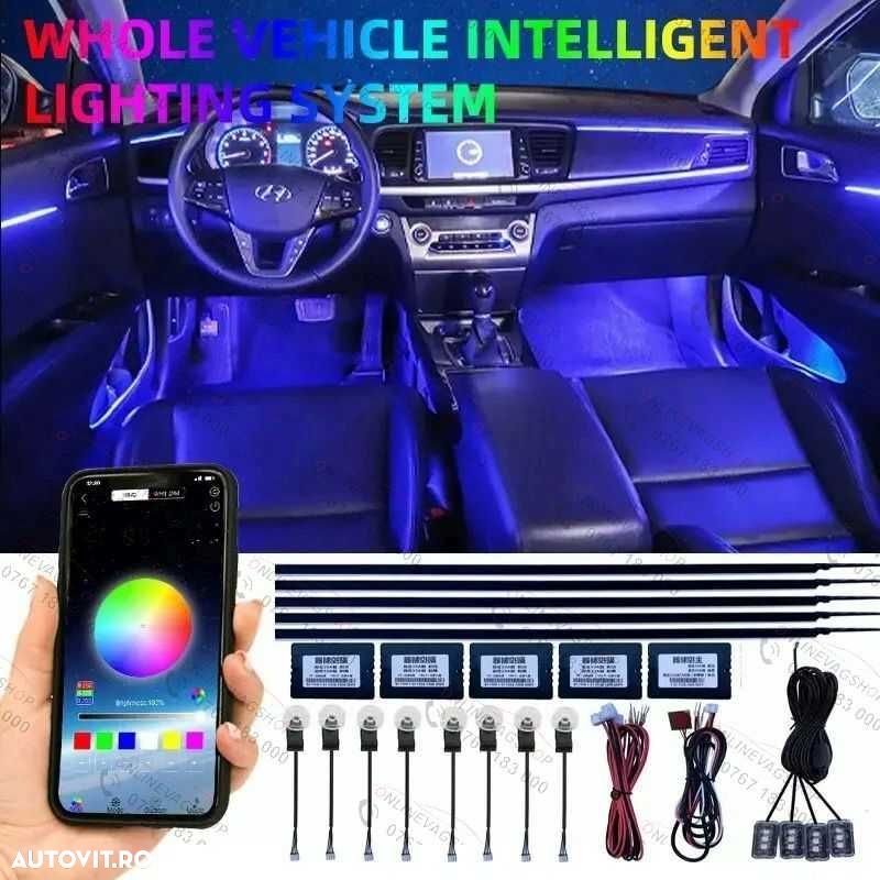 Lumini ambientale 18 in 1 Acrilice Led RGB cu aplicatie telefon - 1
