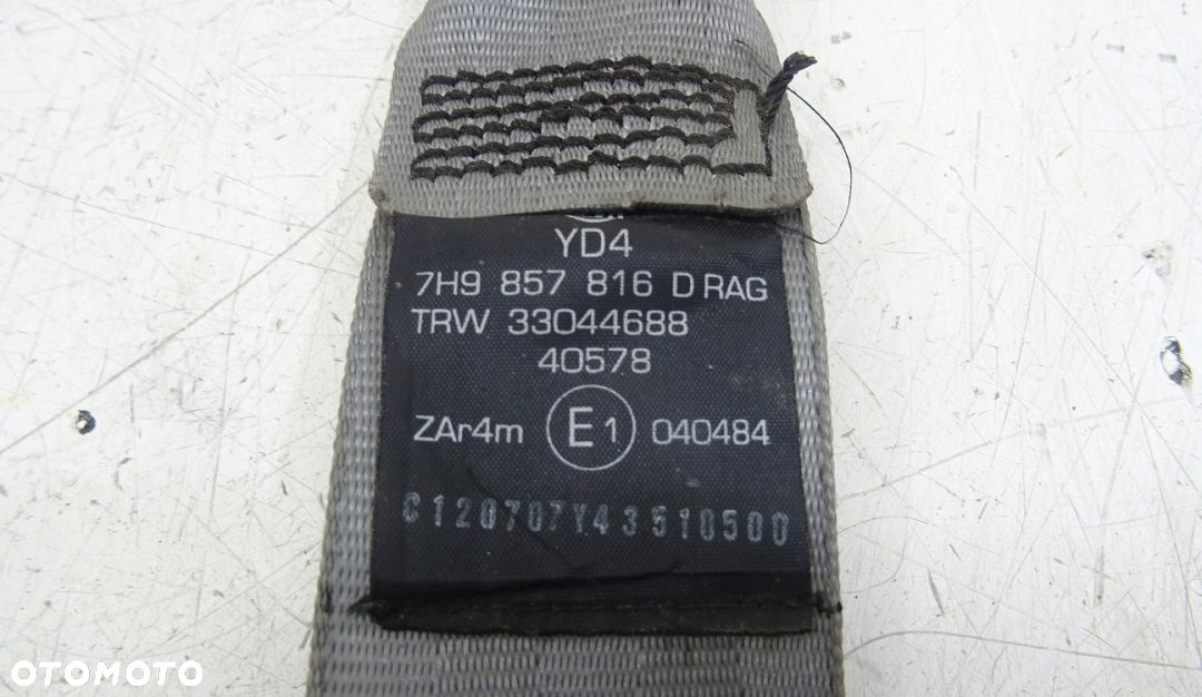 PAS TYŁ FOTEL TRÓJKA VW TRANSPORTER T5 7H9857816D - 2